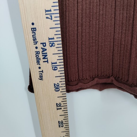 Forever 21 Funnel Neck Sweater-Knit Top Brown, Medium - Picture 6 of 7